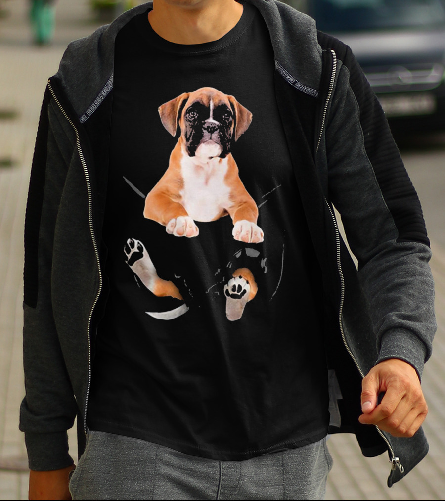 Dog In Your Punctured Pocket Boxer Lover Iconic Puppy T-Shirt