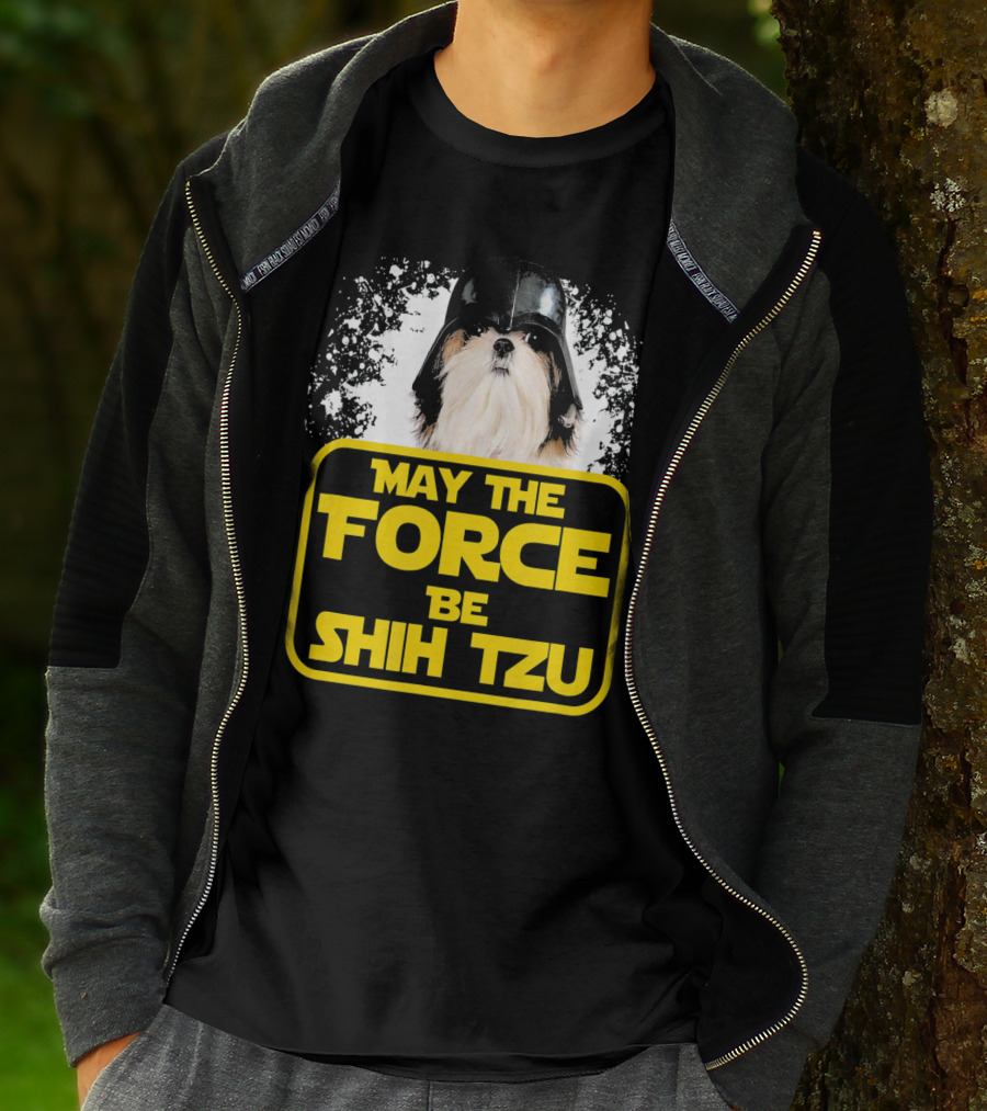 May The Force Be Shih Tzu Dog Lover Sci Fi Nerds T-Shirt