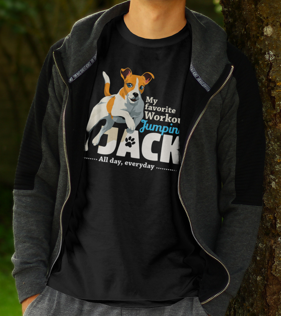 My Favorite Workout Jumping Jack Russell All Day Everyday T-Shirt