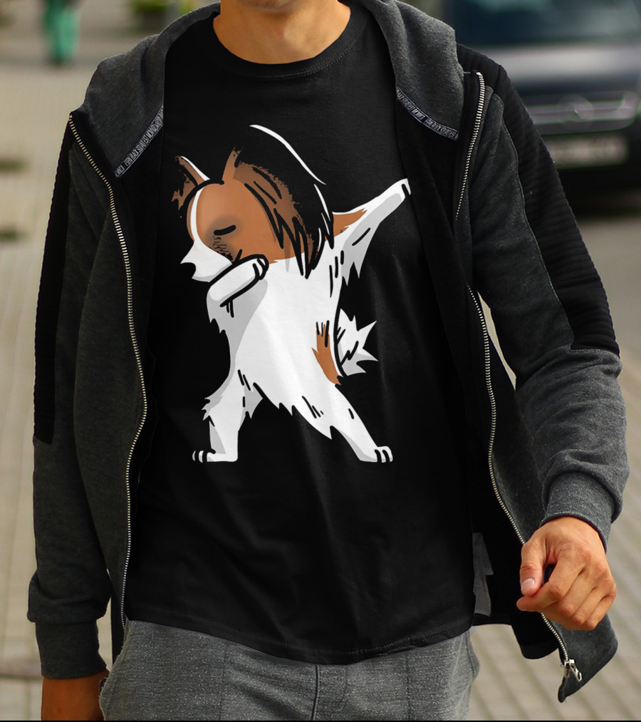 Funny Dancing Papillon Dog Birthday Celebration Party T-Shirt