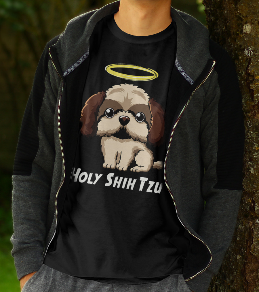 Holy Shih Tzu Funny Dog Owner Halo T-Shirt