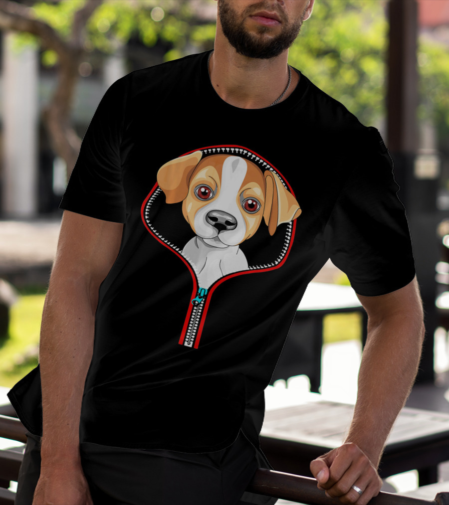Funny Jack Russell Puppy In Zipper T-Shirt