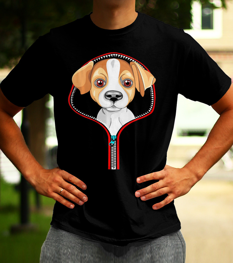 Funny Jack Russell Puppy In Zipper T-Shirt