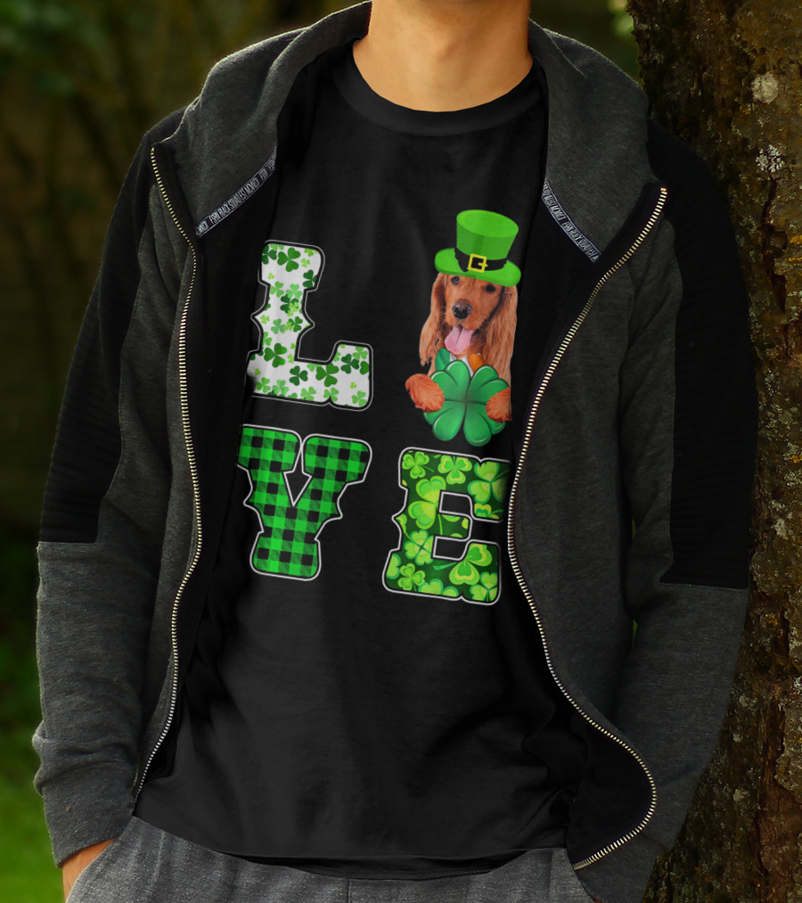 LOVE Funny St Patricks Day Cocker Spaniel Lover T-Shirt