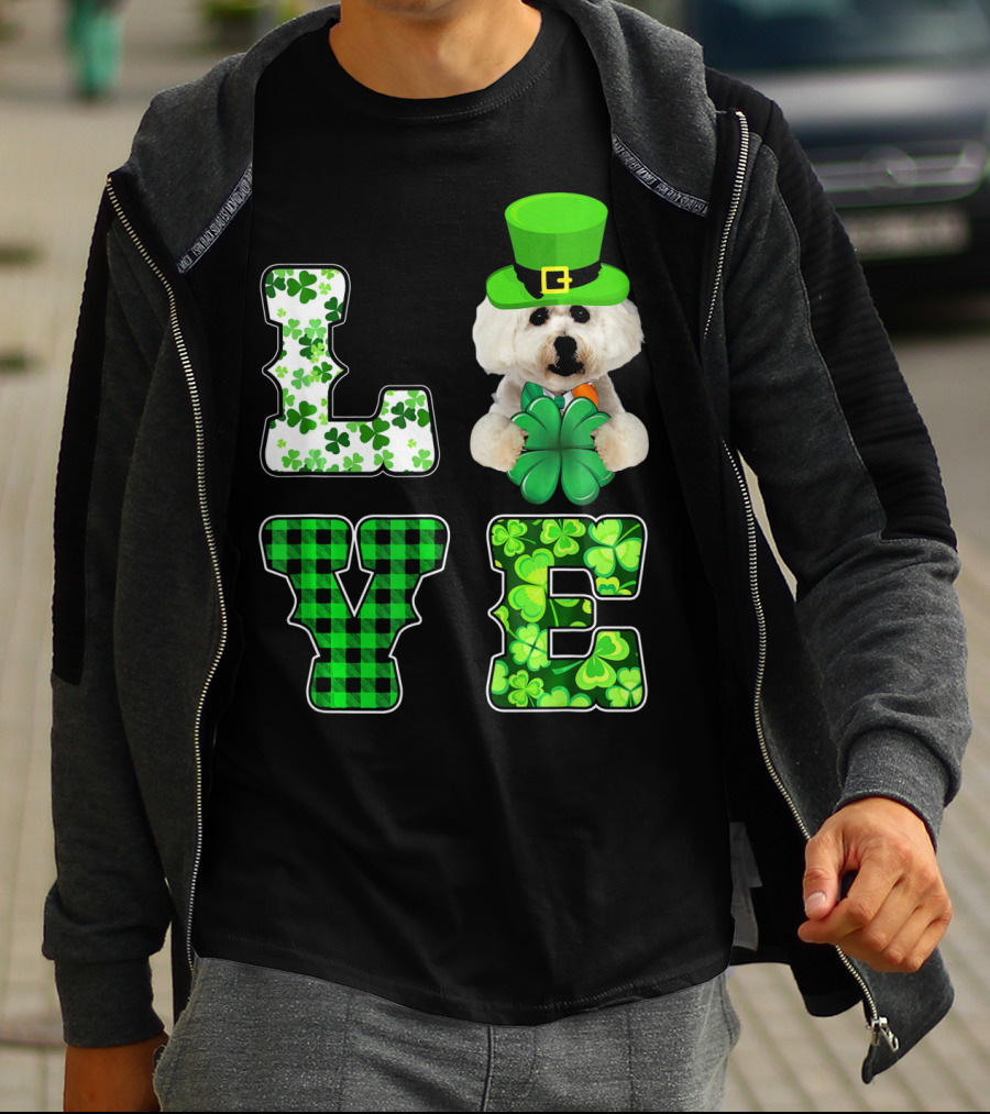 Funny St Patricks Day Maltese Love Shamrock Clovers T-Shirt