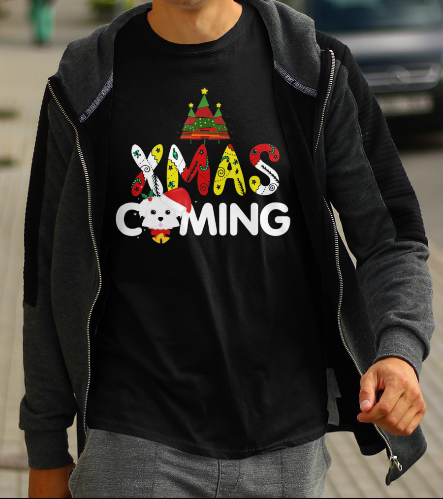 Xmas Coming Funny For Maltese T-Shirt
