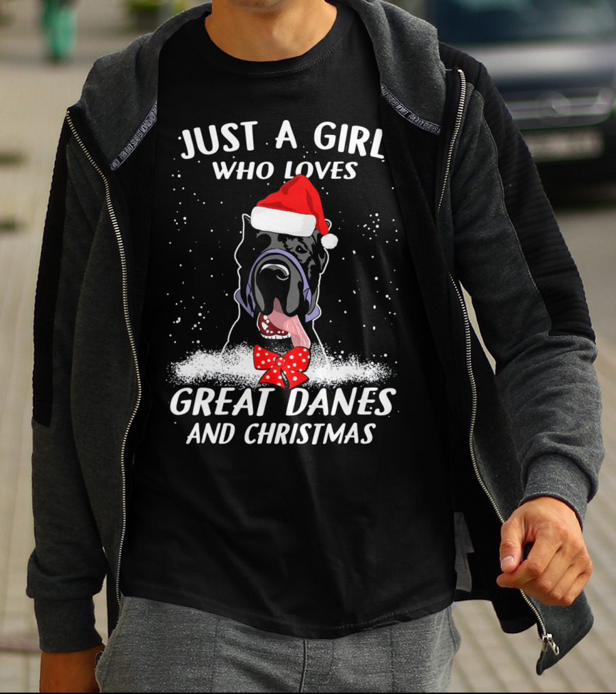 Just A Girl Who Loves Great Danes And Christmas T-Shirt