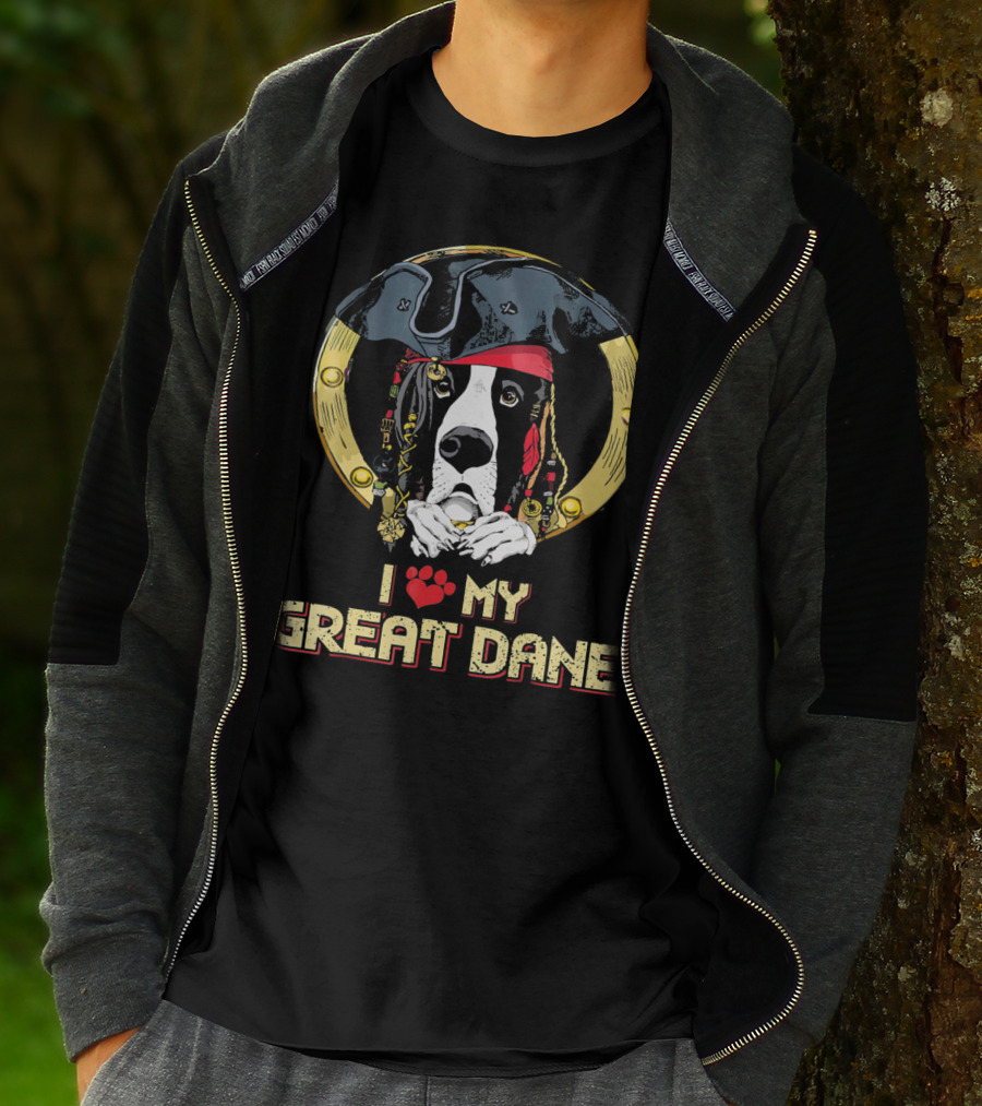I ❤️ My Great Dane Pirate Dog T-Shirt