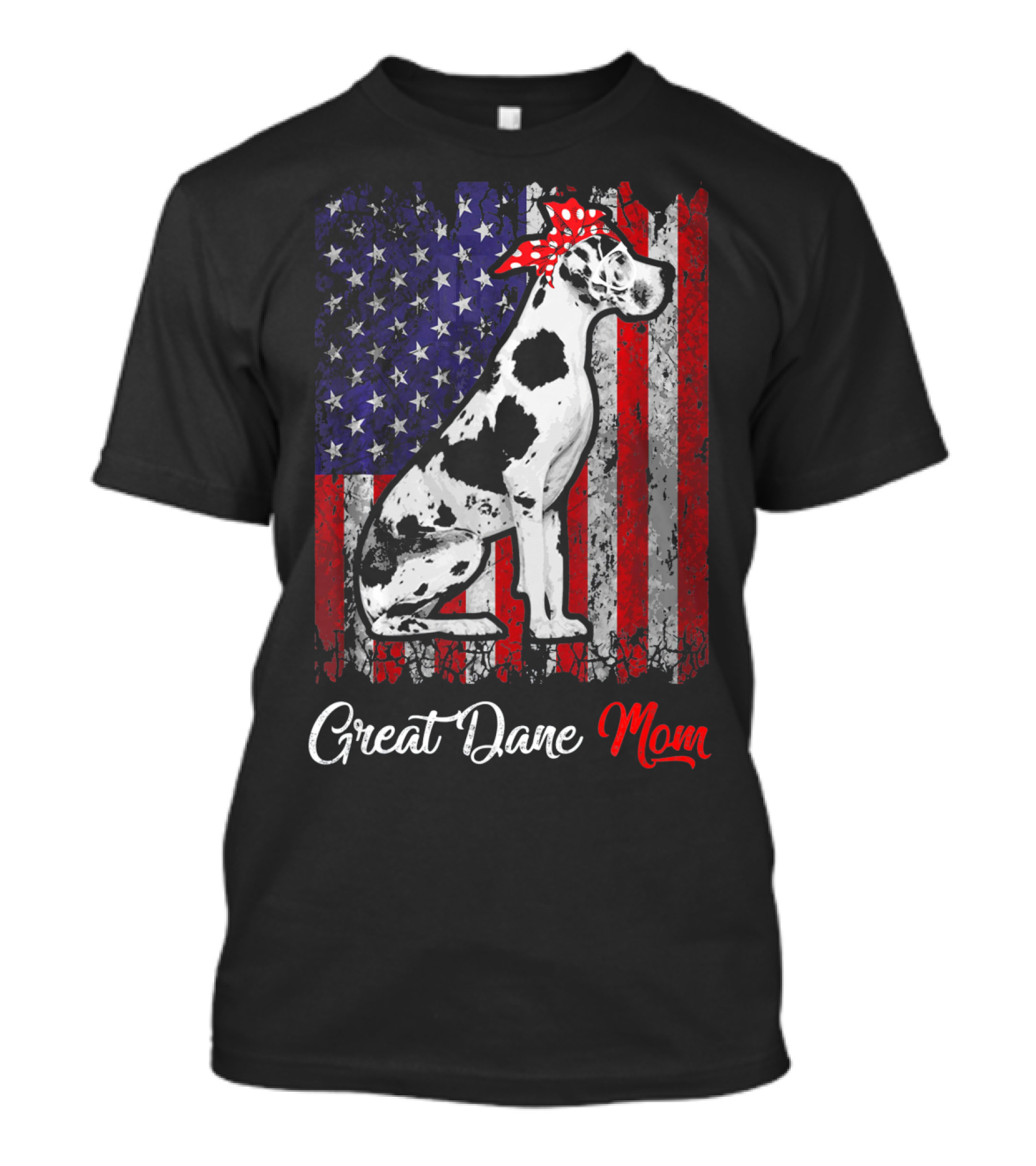 Great Dane Mom Patriotic USA Flag T-Shirt