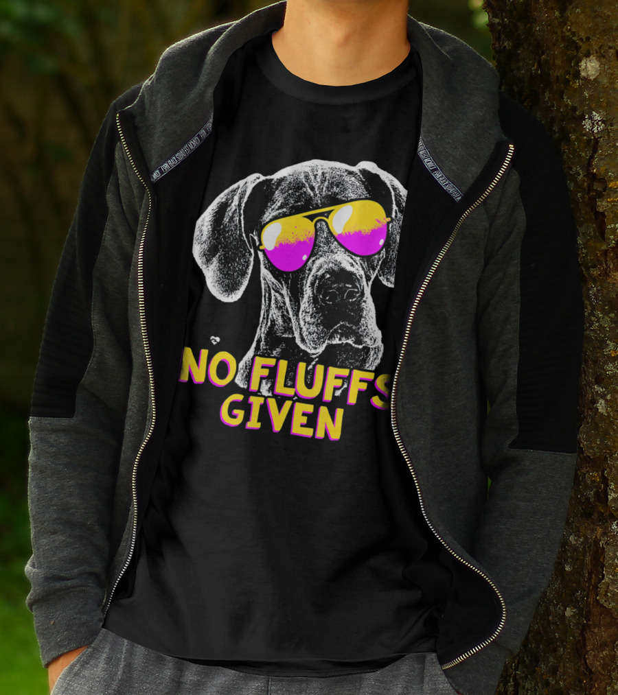 No Fluffs Given Great Dane Sunglasses T-Shirt