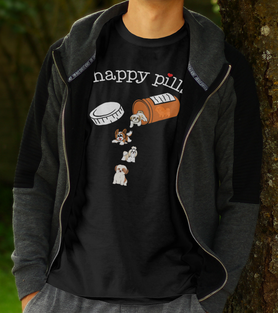 Happy Pills Shih Tzu Dogs Cute And Funny T-Shirt