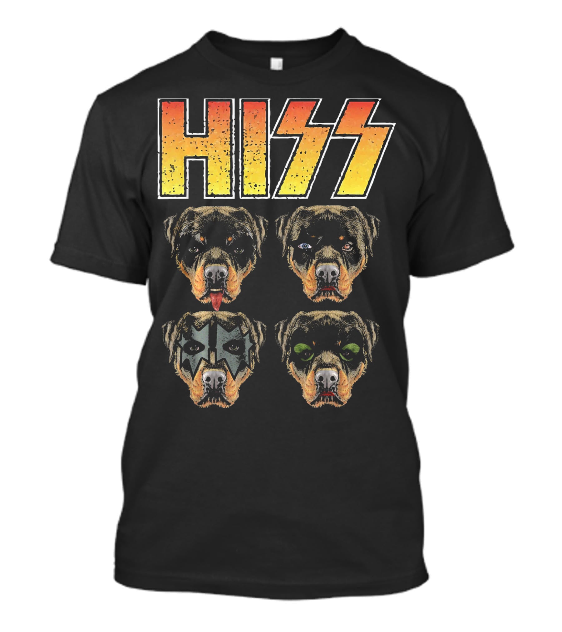 Hiss Rottweiler Rott Rottie Rockin' Faces T-Shirt