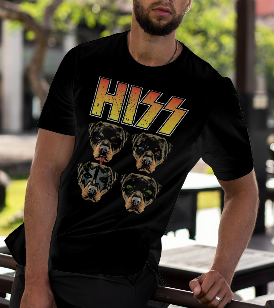 Hiss Rottweiler Rott Rottie Rockin' Faces T-Shirt