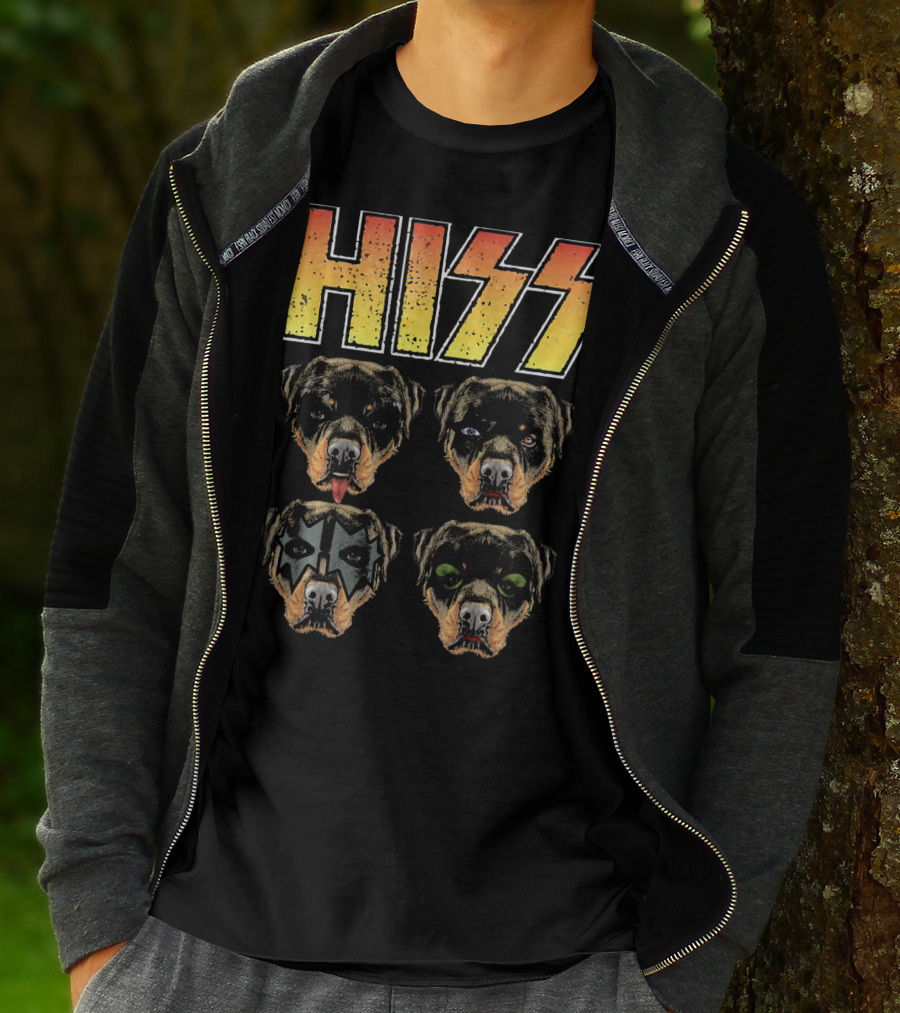 Hiss Rottweiler Rott Rottie Rockin' Faces T-Shirt