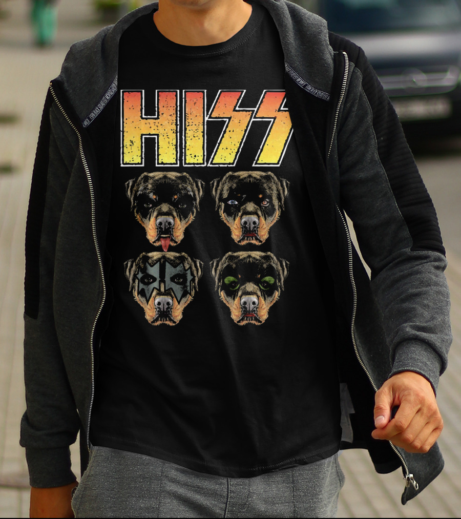 Hiss Rottweiler Rott Rottie Rockin' Faces T-Shirt