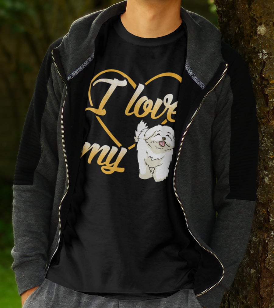 I Love My Maltese Dog Heart T-Shirt