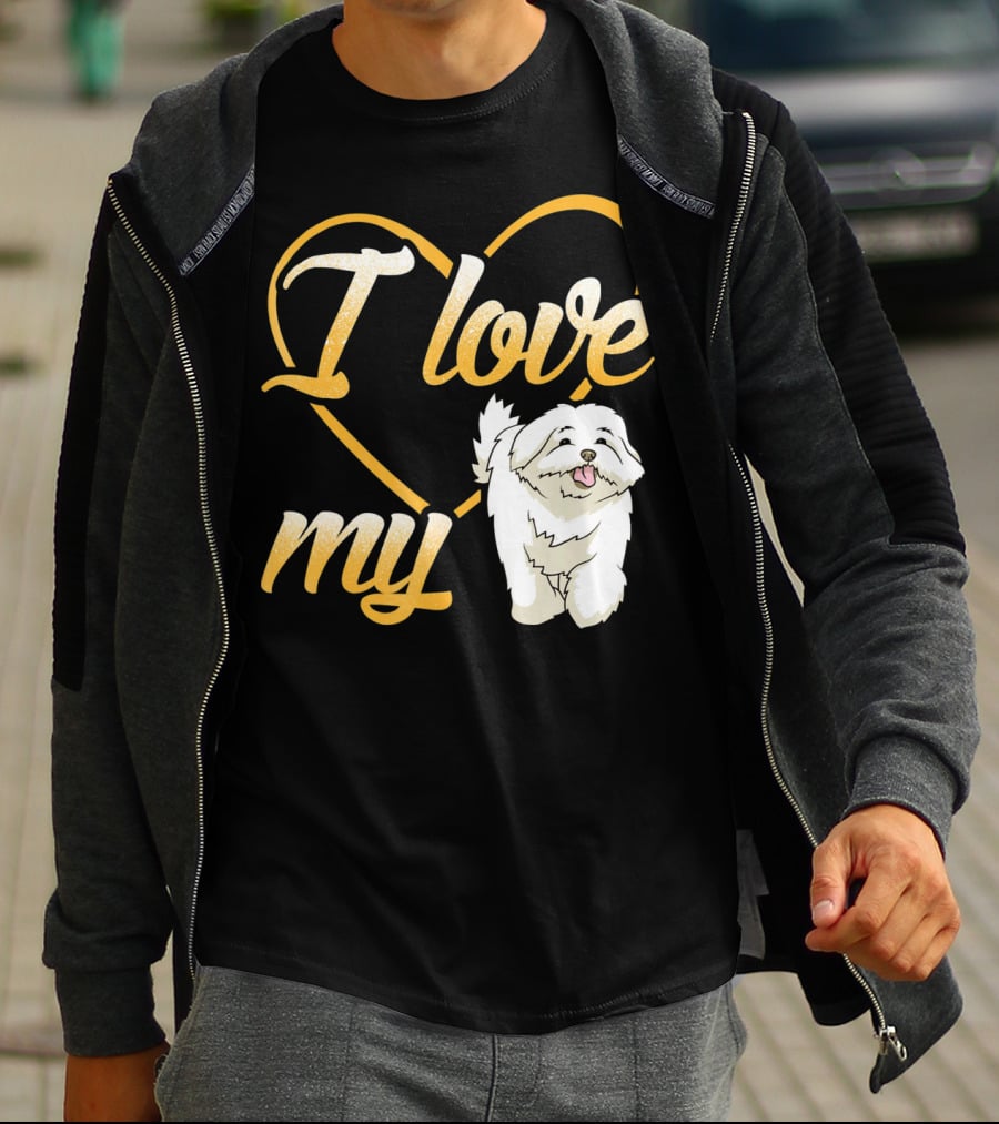 I Love My Maltese Dog Heart T-Shirt