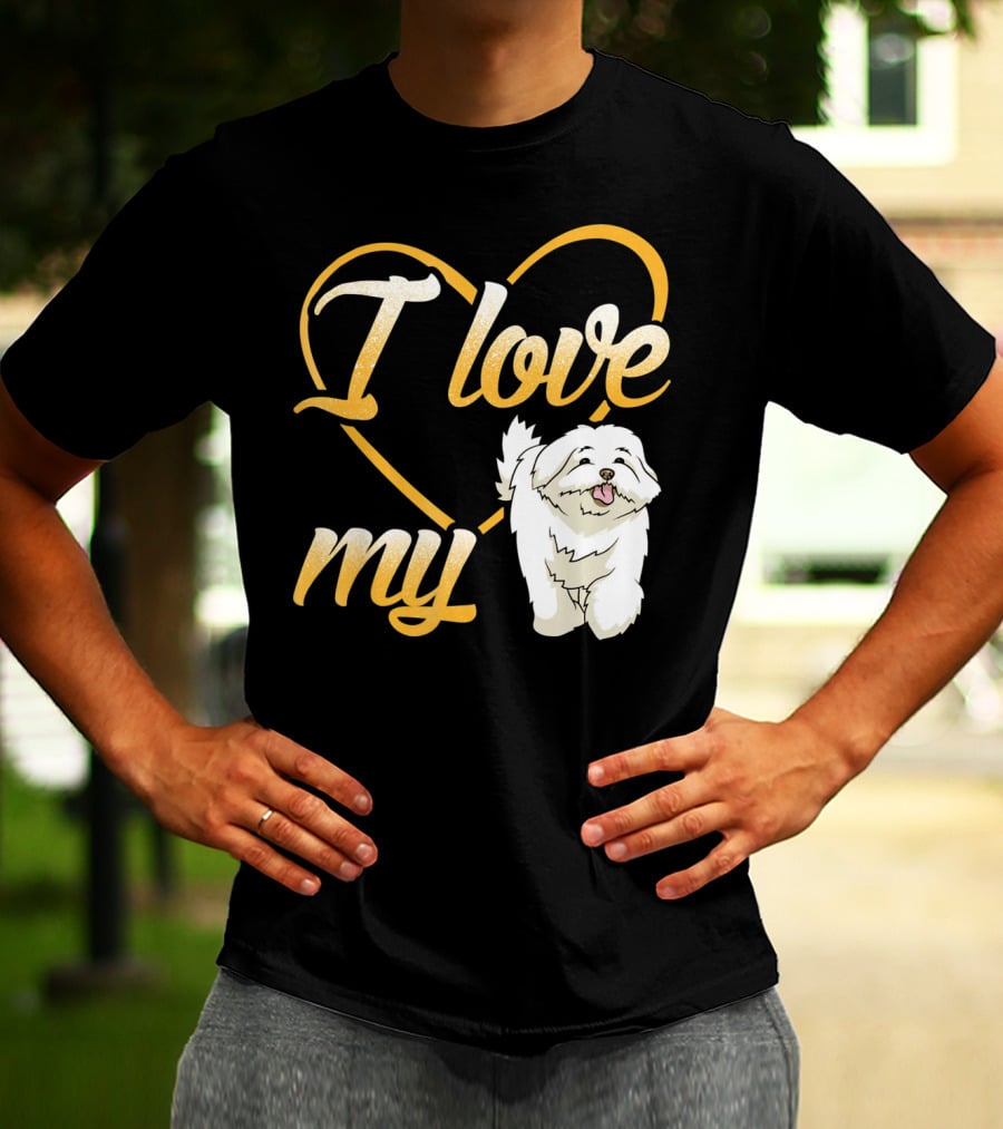 I Love My Maltese Dog Heart T-Shirt