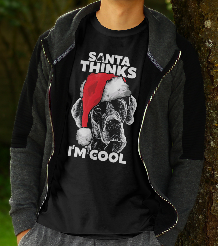 Santa Thinks I'm Cool Great Dane T-Shirt