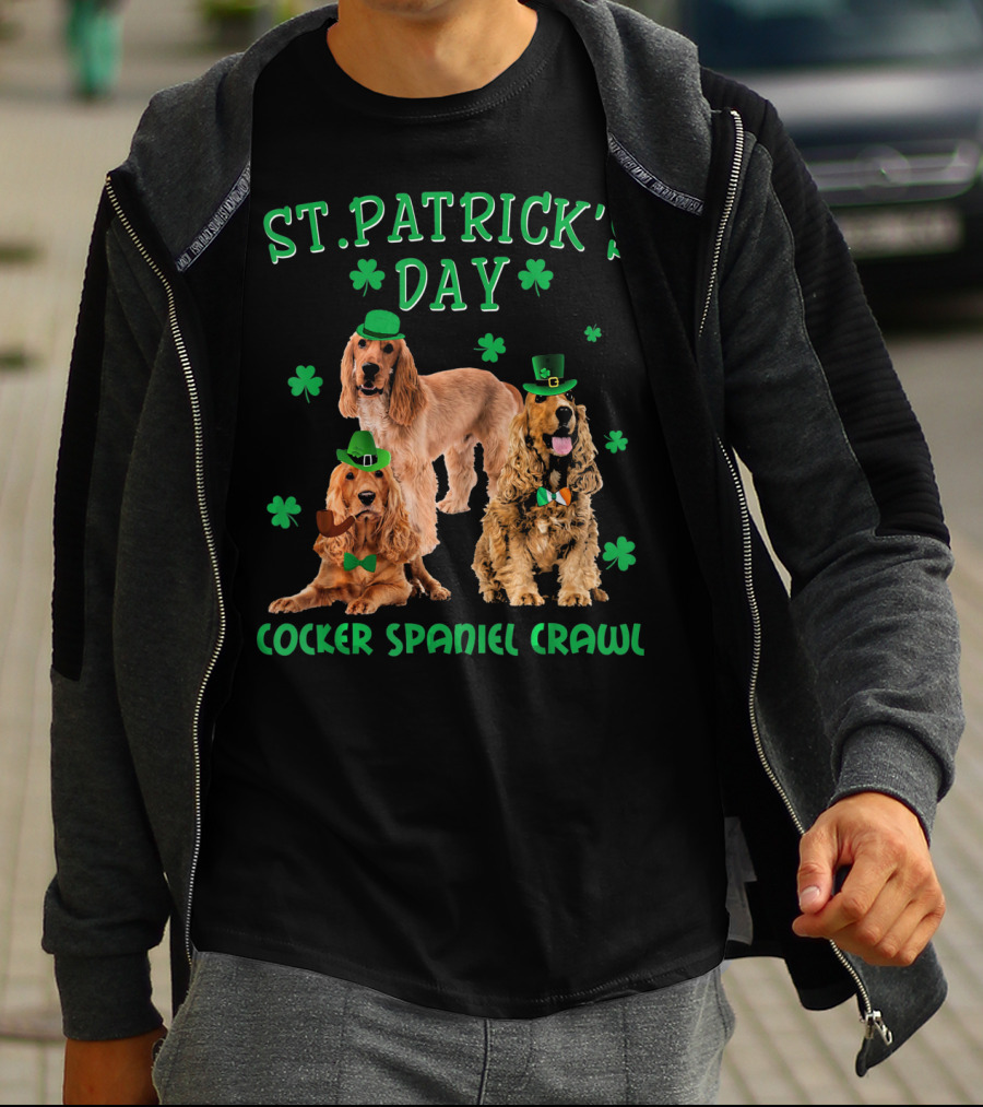 St. Patrick's Day Cocker Spaniel Crawl T-Shirt