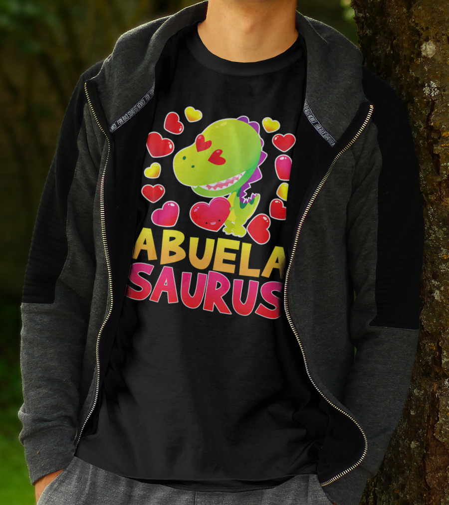 Abuelasaurus Valentines Day Heart Dino T-Shirt
