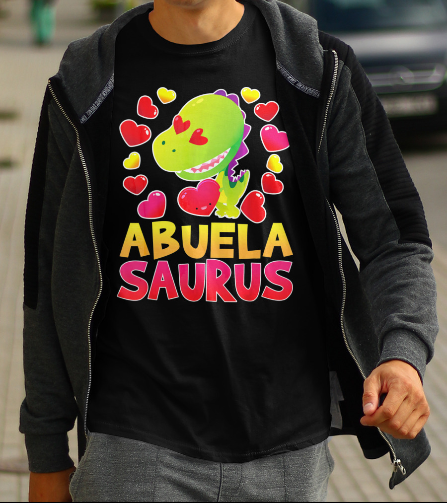 Abuelasaurus Valentines Day Heart Dino T-Shirt