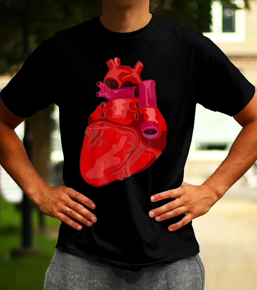 Anatomical Heart Funny Valentines Day Red Heart T-Shirt