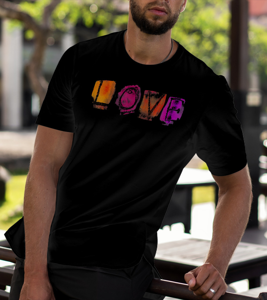 Love Colorful Watercolor Block Style Vibrant Letters T-Shirt