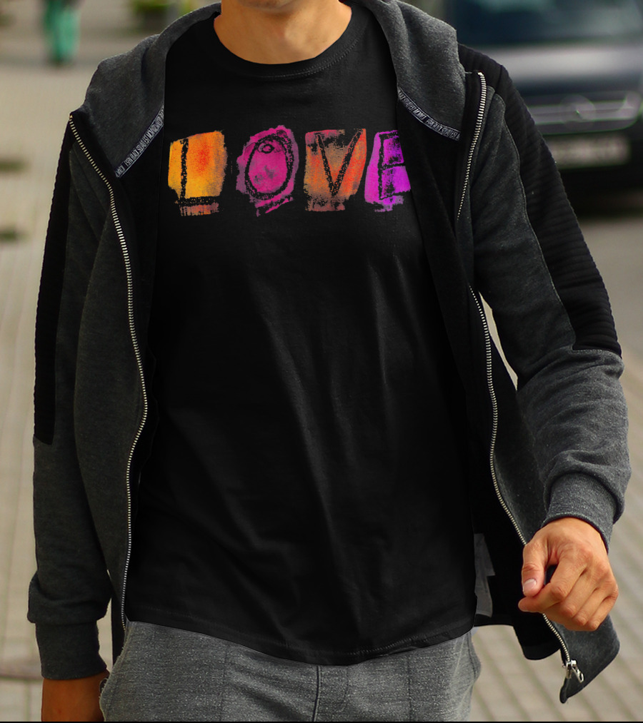 Love Colorful Watercolor Block Style Vibrant Letters T-Shirt