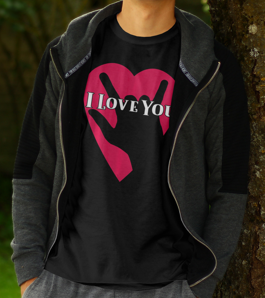 I Love You American Sign Language ASL Hand Heart T-Shirt
