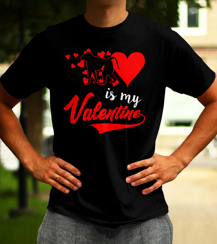 Baboon Love Heart Is My Valentine T-Shirt