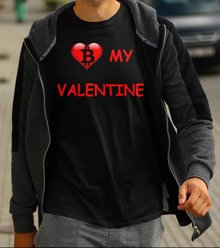 Be My Valentine Bitcoin Heart T-Shirt