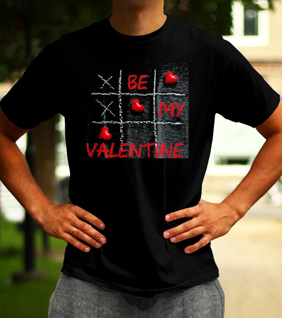 Be My Valentine Tic Tac Toe Hearts T-Shirt