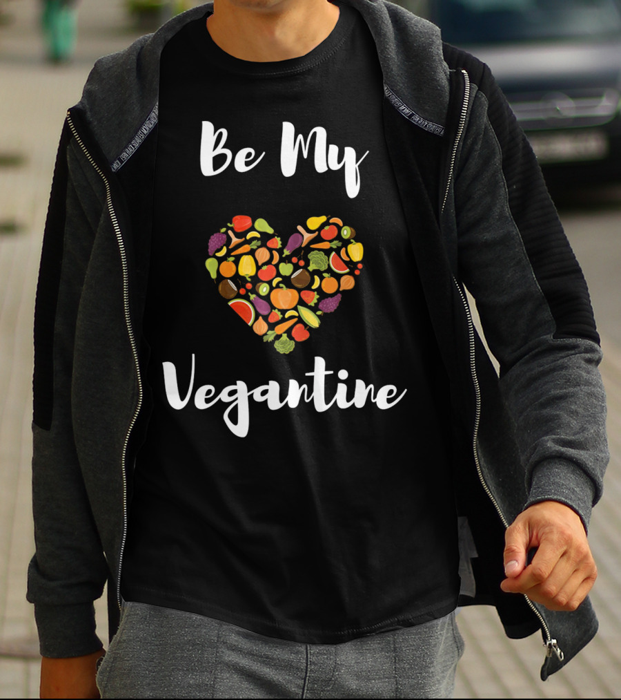 Be My Vegantine Heart Filled With Colorful Vegetables And Fruits T-Shirt