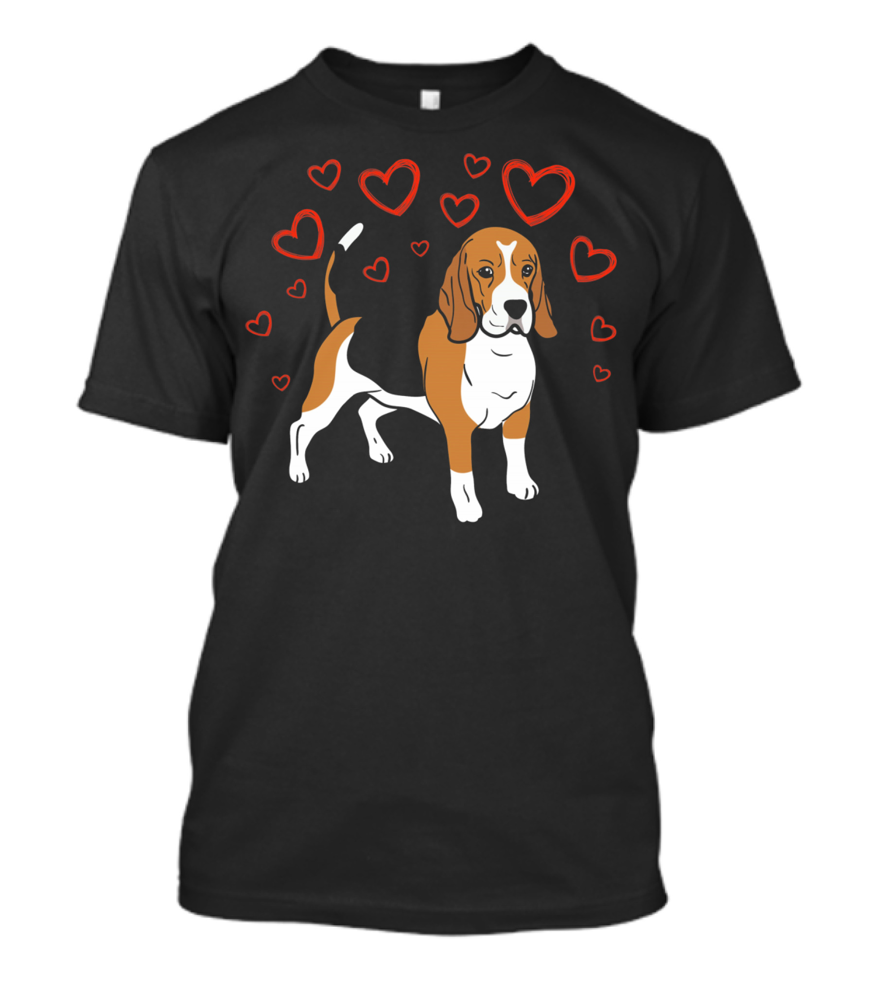 Beagle Surrounded By Hearts Valentine T-Shirt