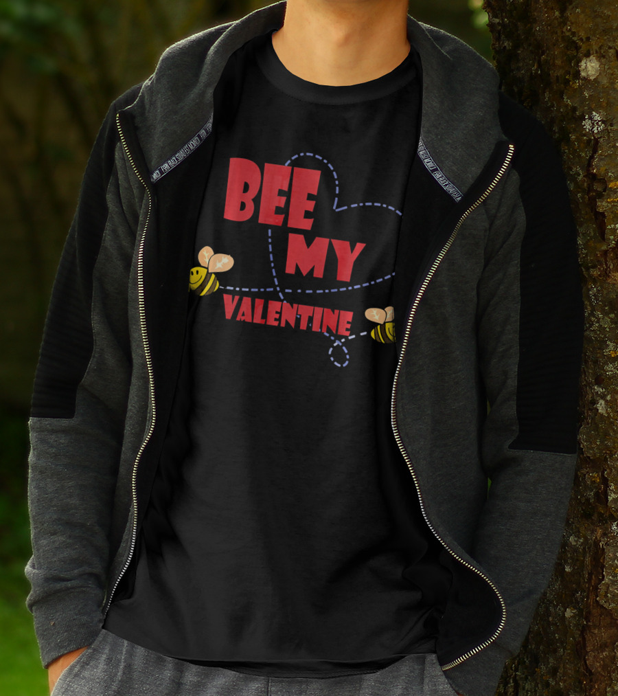 Bee My Valentine Beekeeper Cou With Heart And Bees T-Shirt