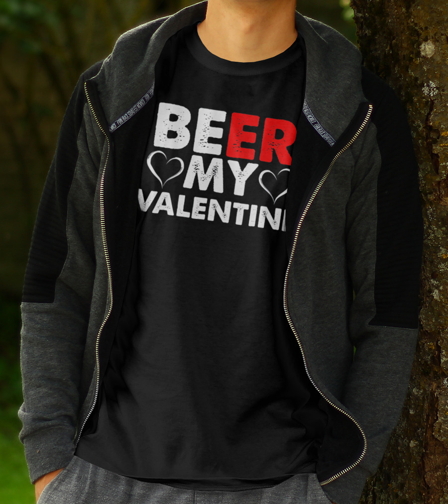 Beer My Valentine Valentine Hearts T-Shirt