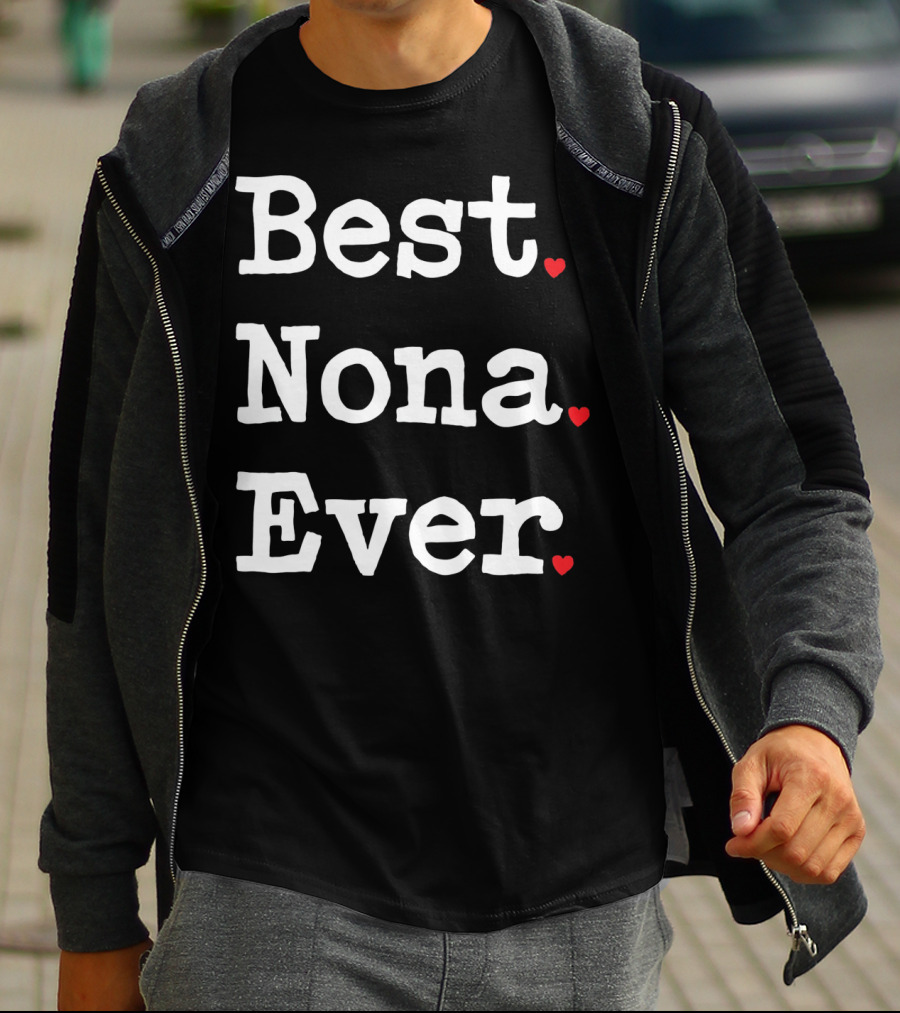 Best Nona Ever Valentin Hearts T-Shirt