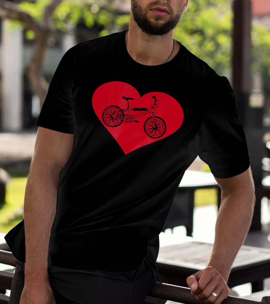 Bicycle In Red Heart Valentine T-Shirt