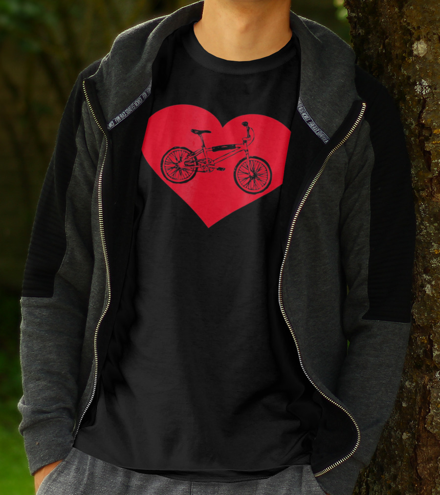 Bicycle In Red Heart Valentine T-Shirt