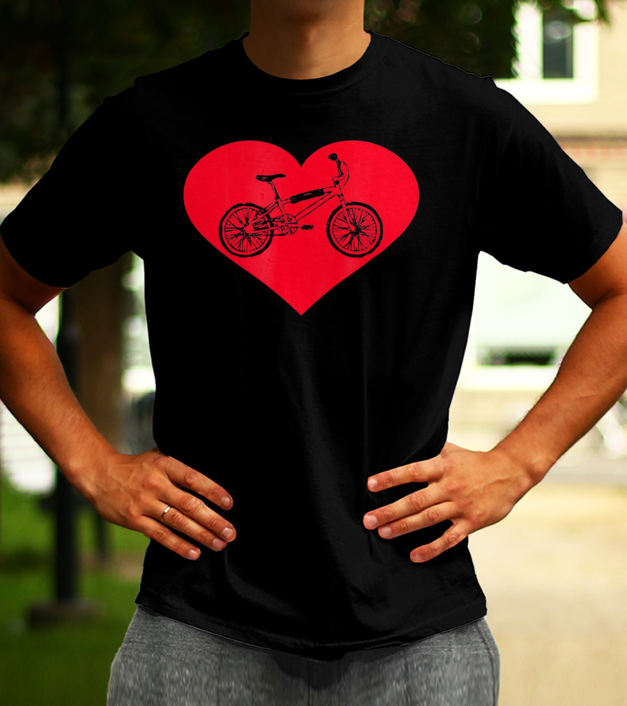Bicycle In Red Heart Valentine T-Shirt