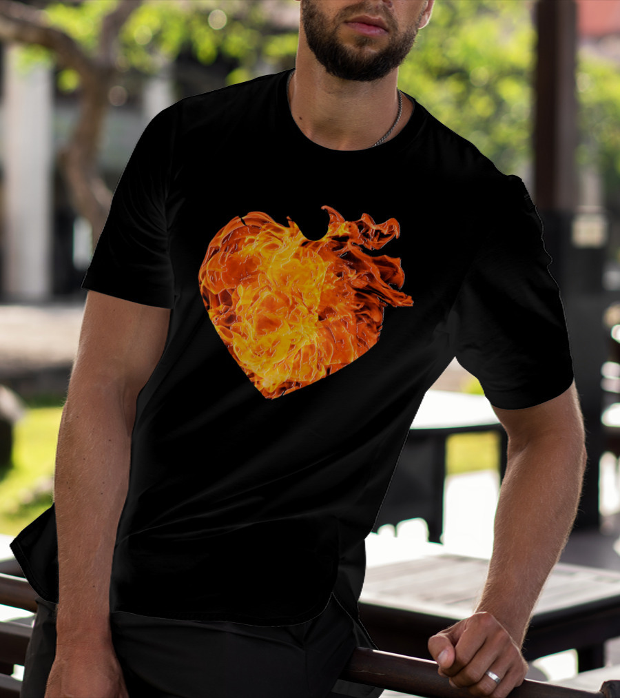 Valentines Day Big Heart Of Fire T-Shirt