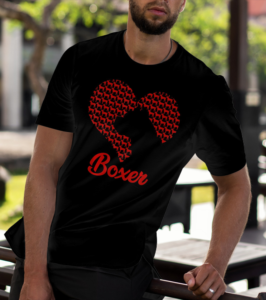Boxer Heart Valentine Love Boxer T-Shirt