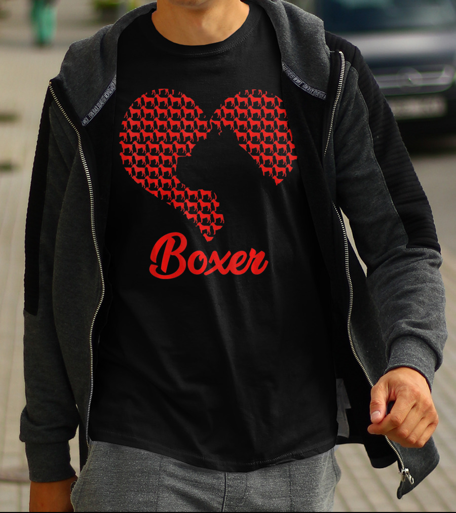Boxer Heart Valentine Love Boxer T-Shirt