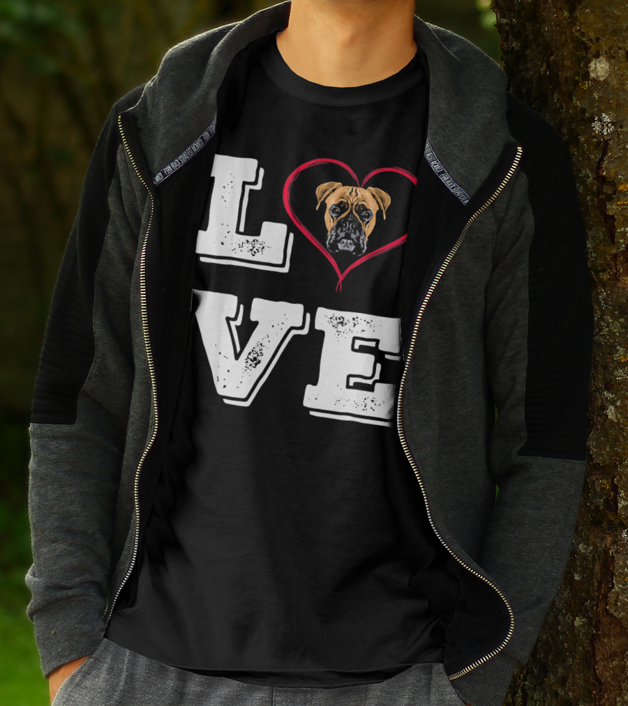 Boxer Dog Love Heart Va Dog Mom T-Shirt