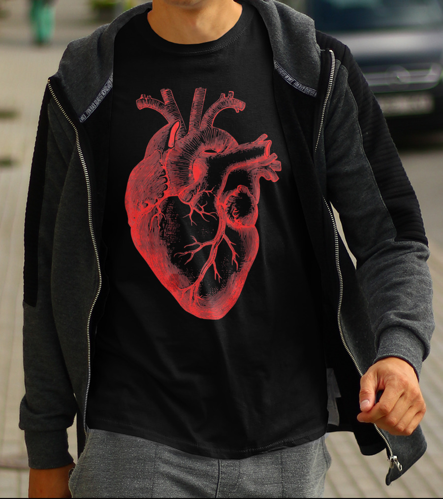 Boy Valentine Cool Men Anatomical Heart T-Shirt