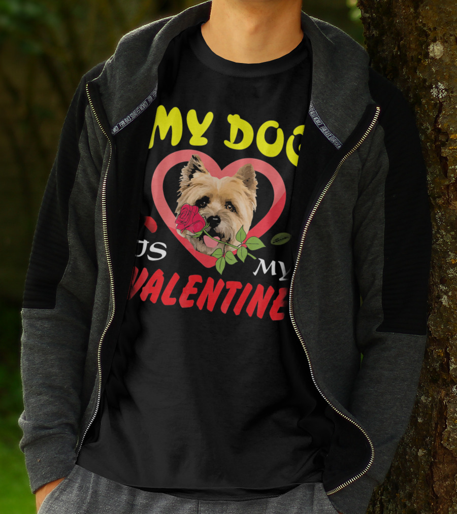 MY DOG IS MY VALENTINE CAIRN TERRIER HEARTS T-Shirt