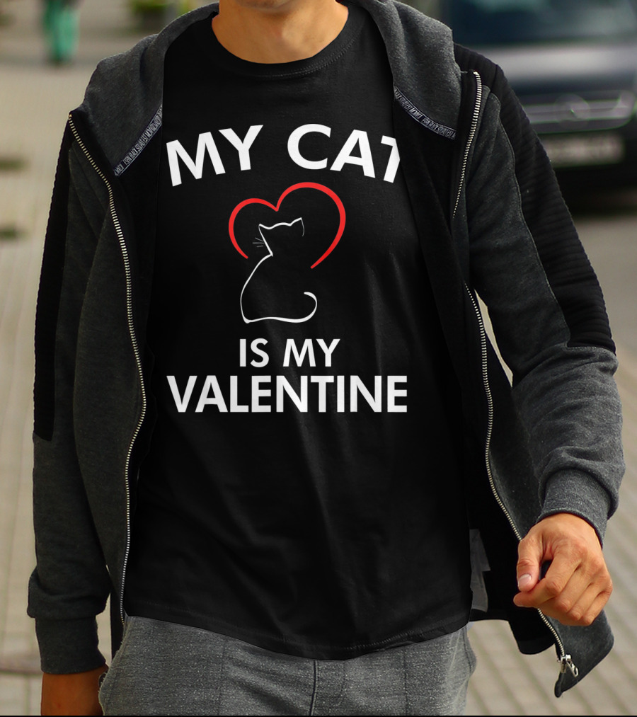 My Cat Is My Valentine Cat Valentine T-Shirt