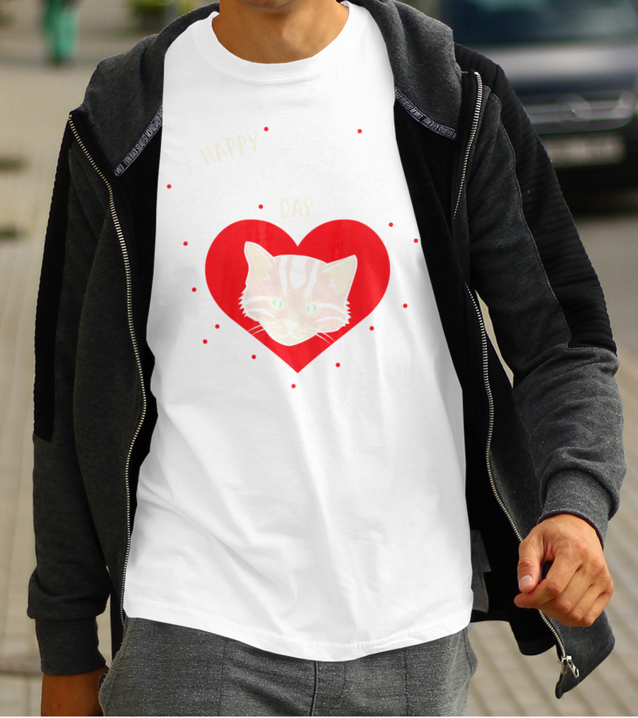 Happy Meowlentines Day Cat Heart Paws T-Shirt