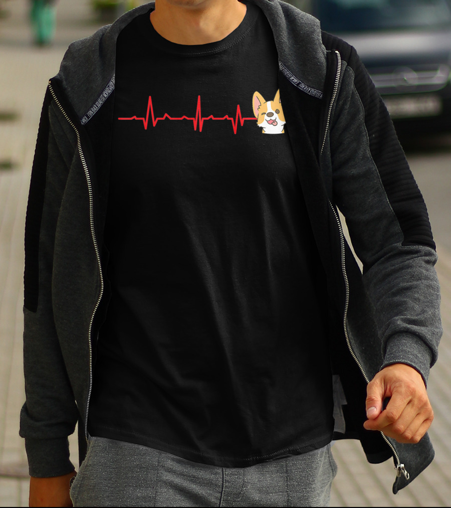 Corgi Heartbeat Valentine Day T-Shirt